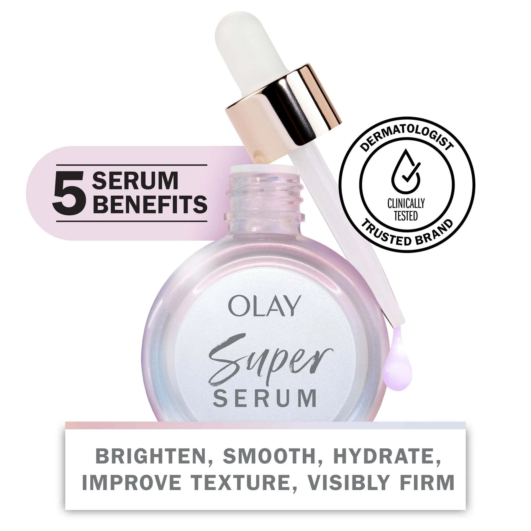 Olay Super Serum 1.0 oz – Infused with Niacinamide, Vitamin C, Collagen Peptide, AHA & Vitamin E